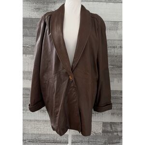 PELLE New York Milano 100% Leather Jacket Brown Women's Size L